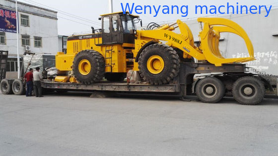 Фронтальный погрузчик Wenyang machinery WY988J грузоподъемностью 22 тонны большой вместимости с грейфером для леса для Конго и Габона поставщик